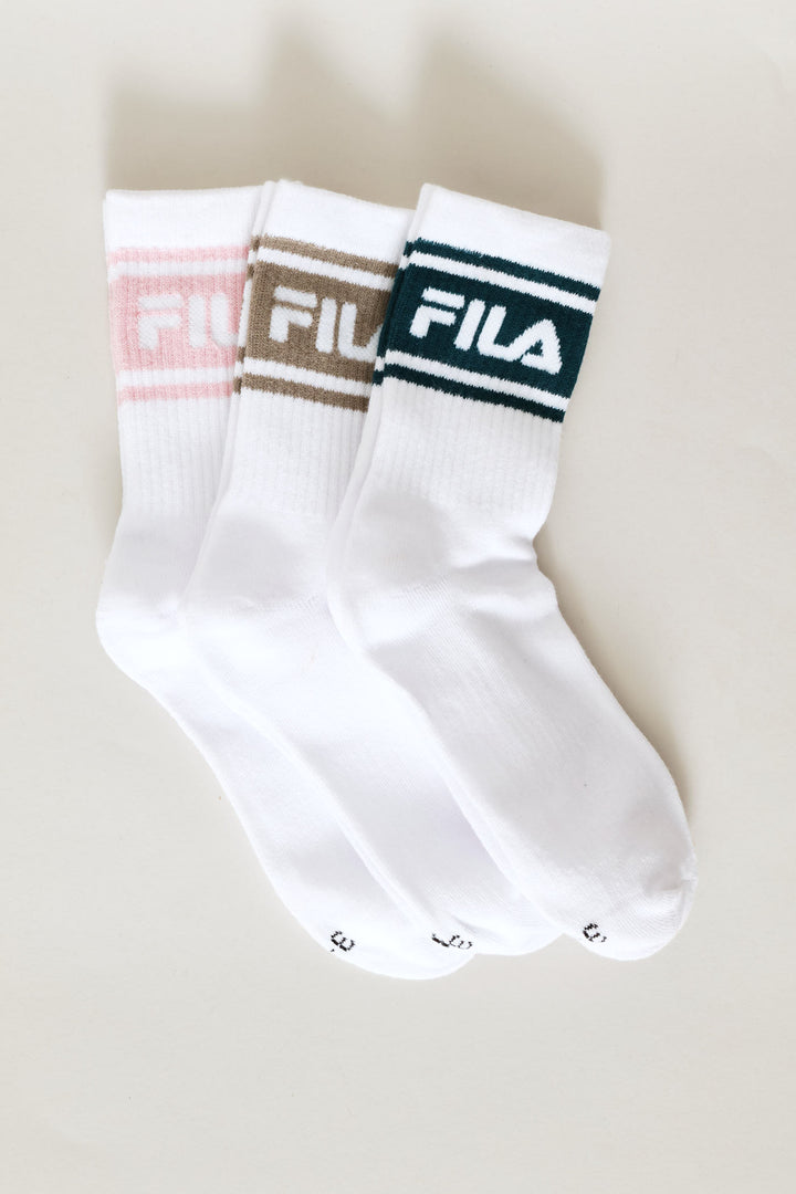 3 Pack Zoe Three Quater Sock - White