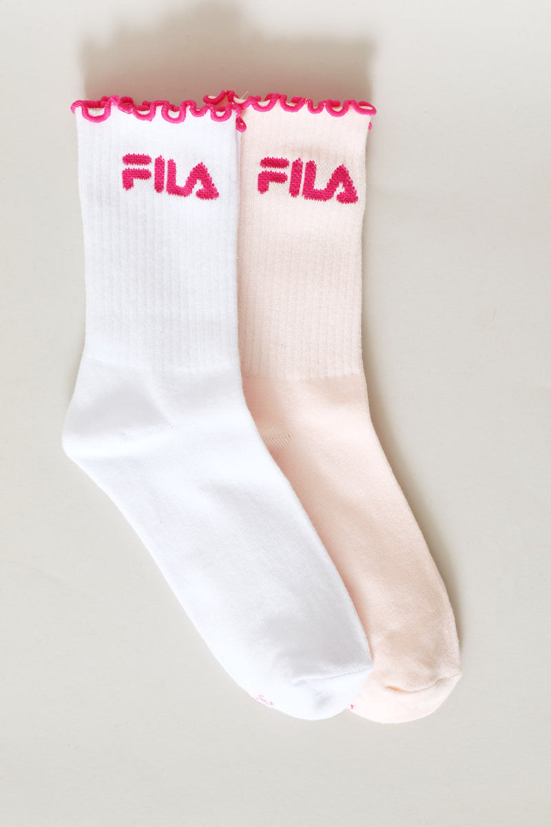 Sofia Lettuce Tube Sock - White/Pink