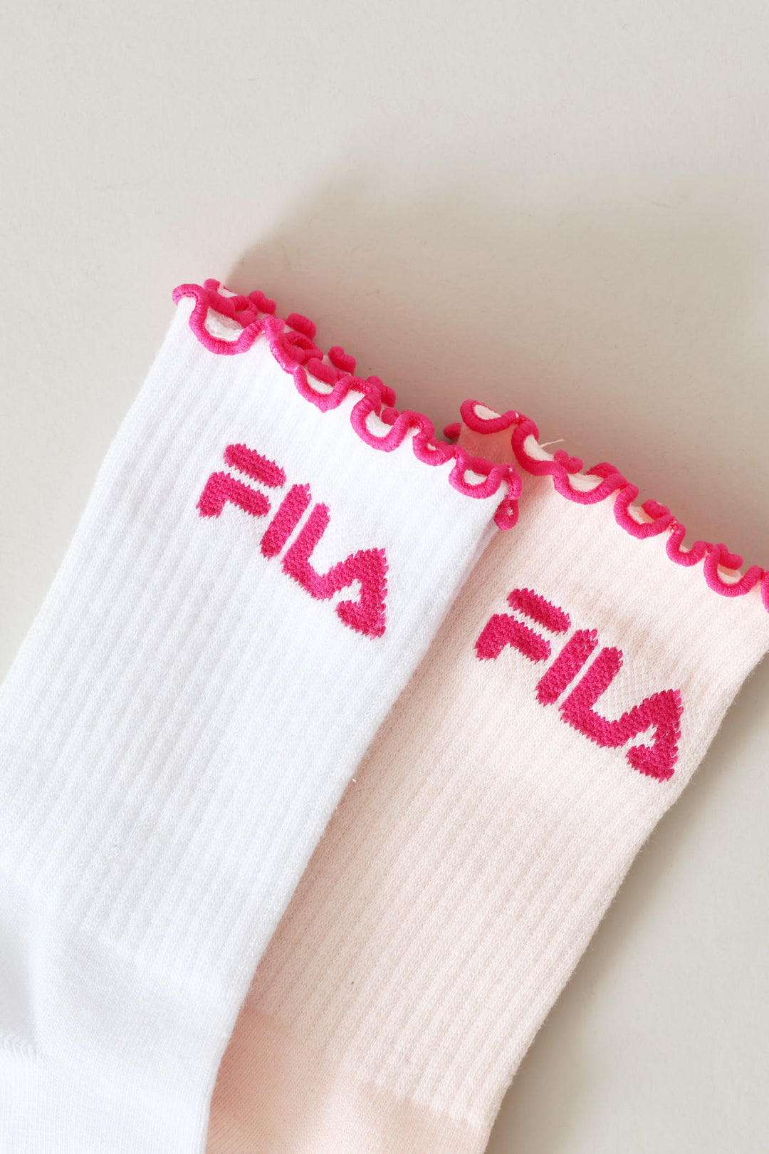 Sofia Lettuce Tube Sock - White/Pink