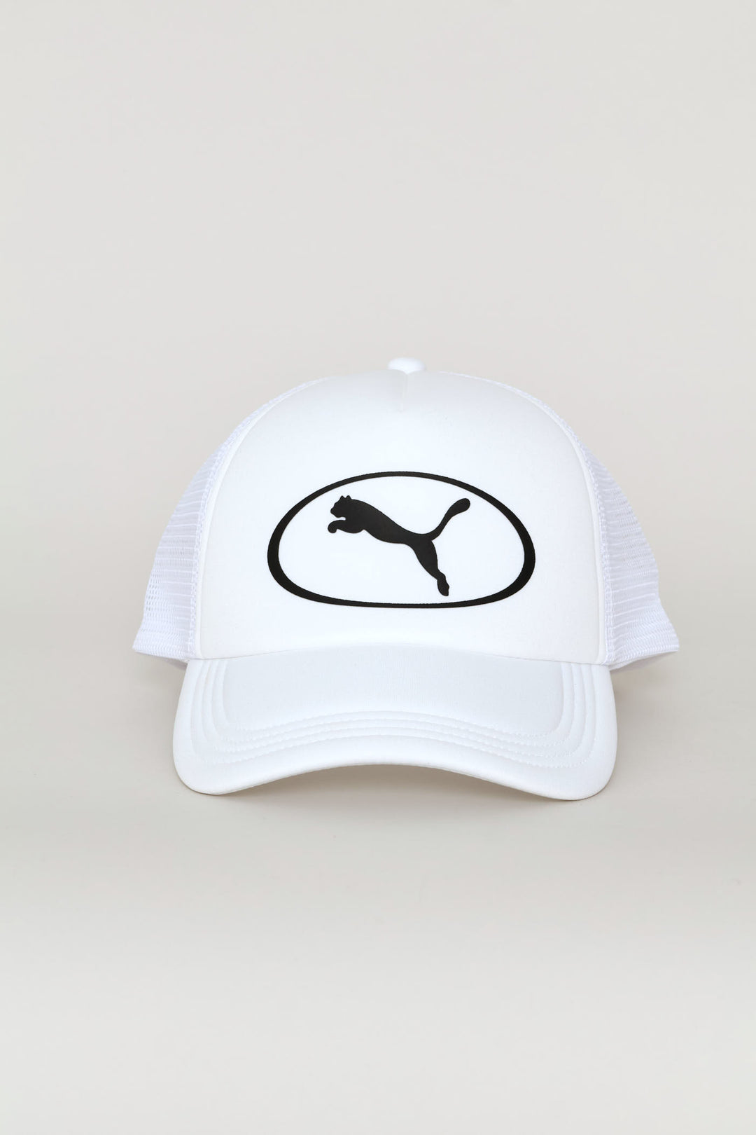 Cat Logo Trucker Cap - White