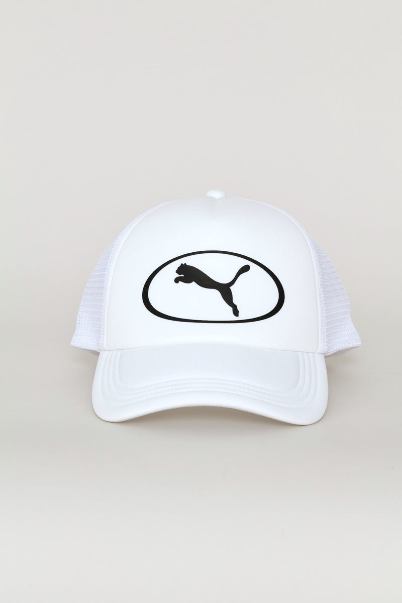 Cat Logo Trucker Cap - White