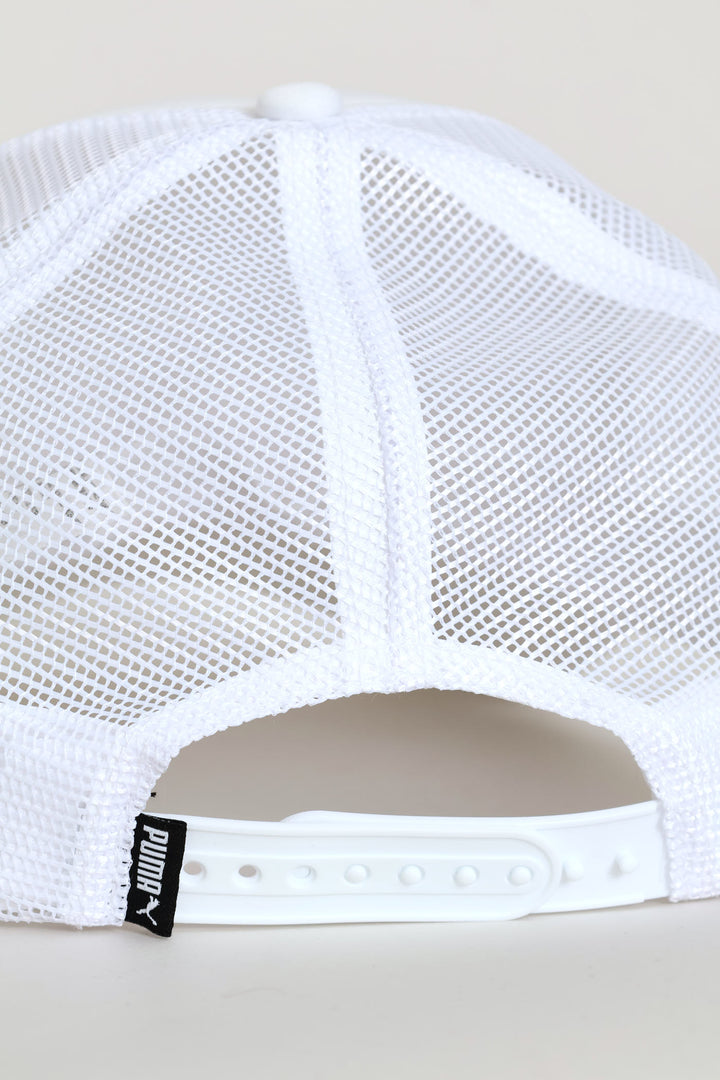 Cat Logo Trucker Cap - White
