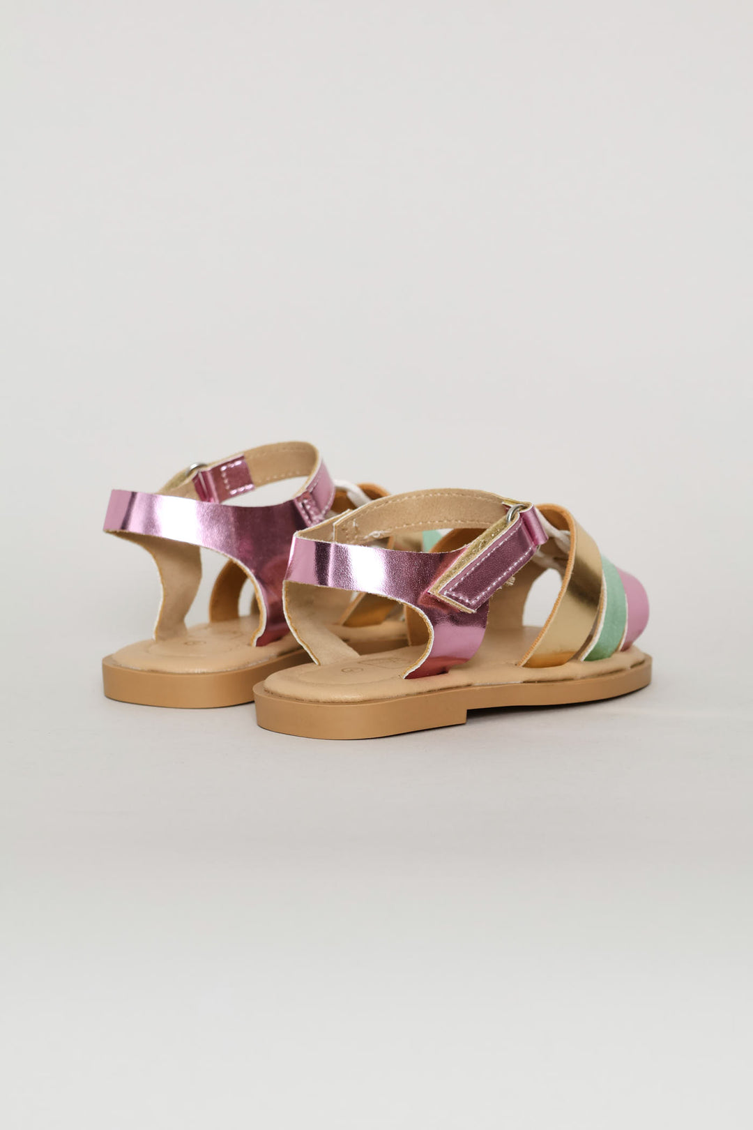 Pre-Girls Metallic Caged Sandal - Silver