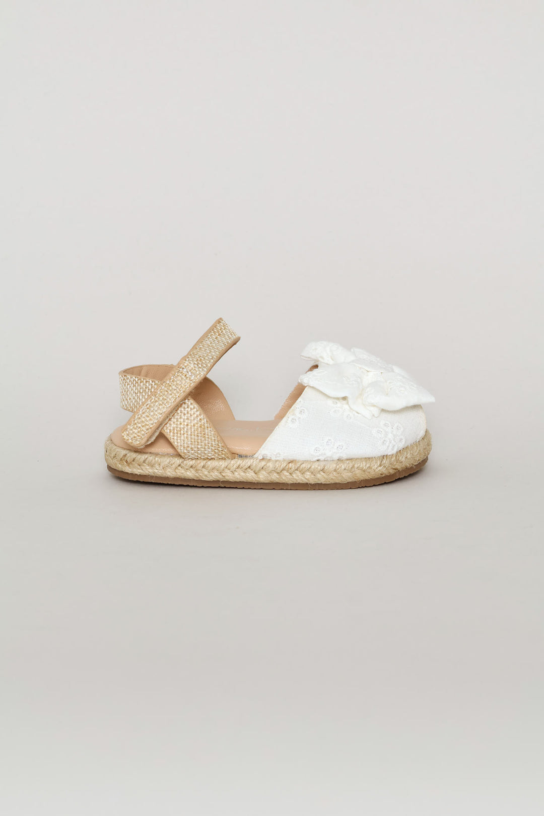 Baby Girls Anglaise Espadrille Sandal - White