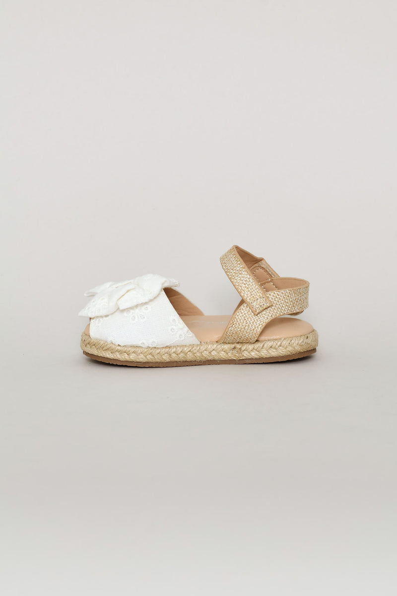 Baby Girls Anglaise Espadrille Sandal - White
