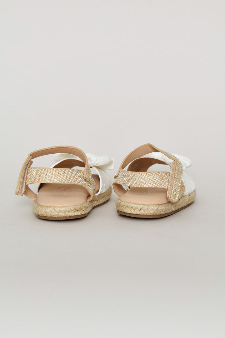 Baby Girls Anglaise Espadrille Sandal - White