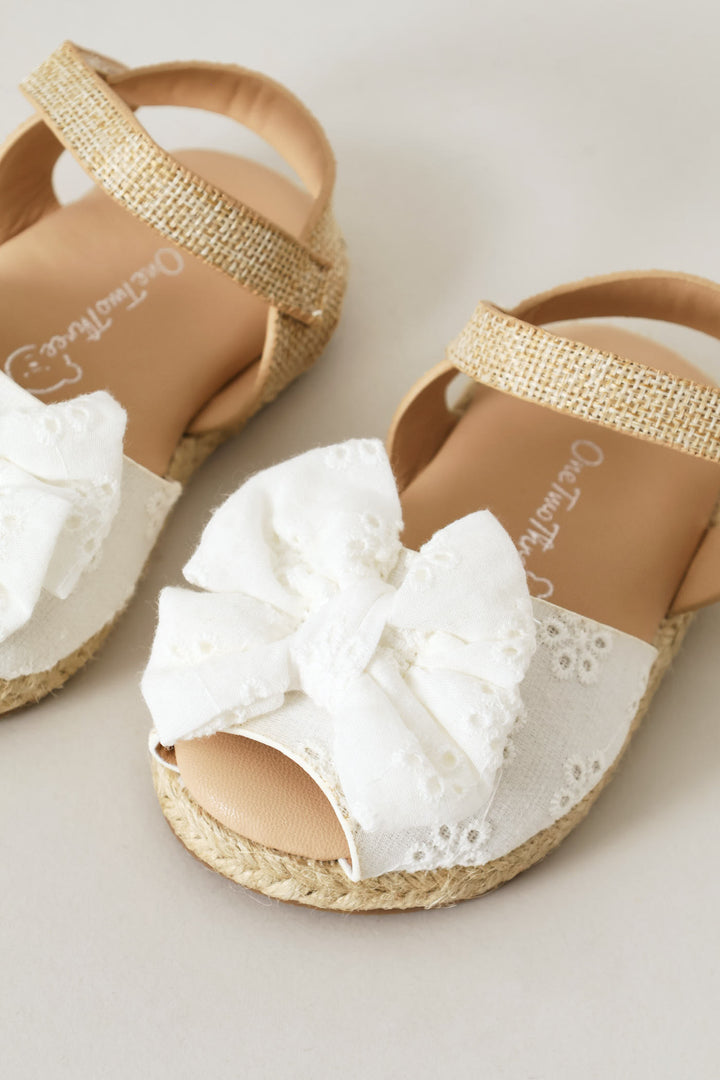 Baby Girls Anglaise Espadrille Sandal - White