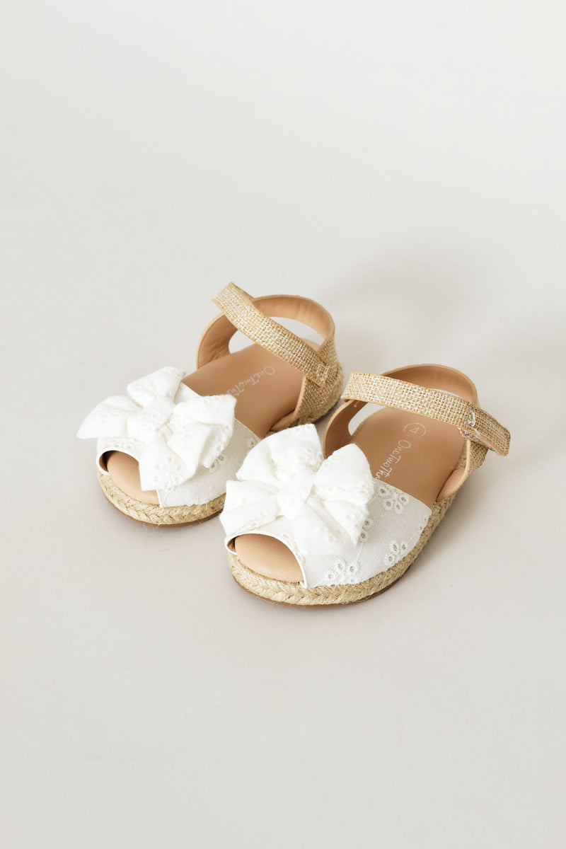 Baby Girls Anglaise Espadrille Sandal - White
