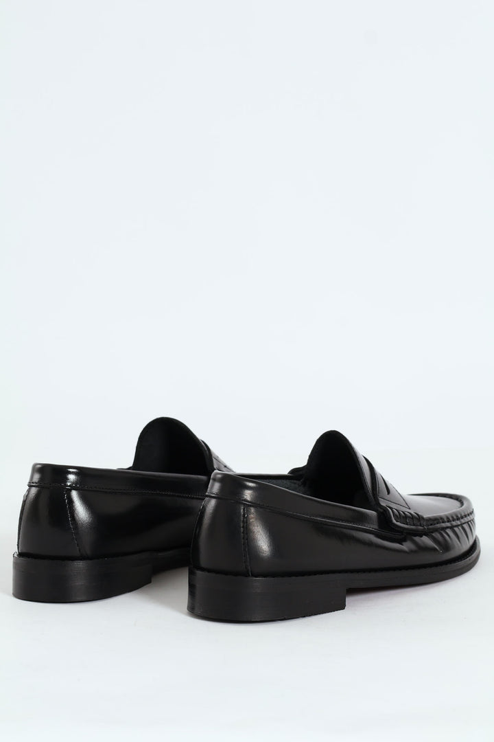 Hi Shine Penny Moccasin - Black