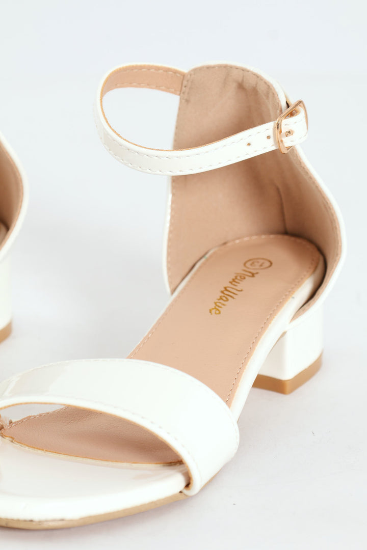 Girls Heeled Sandal - White