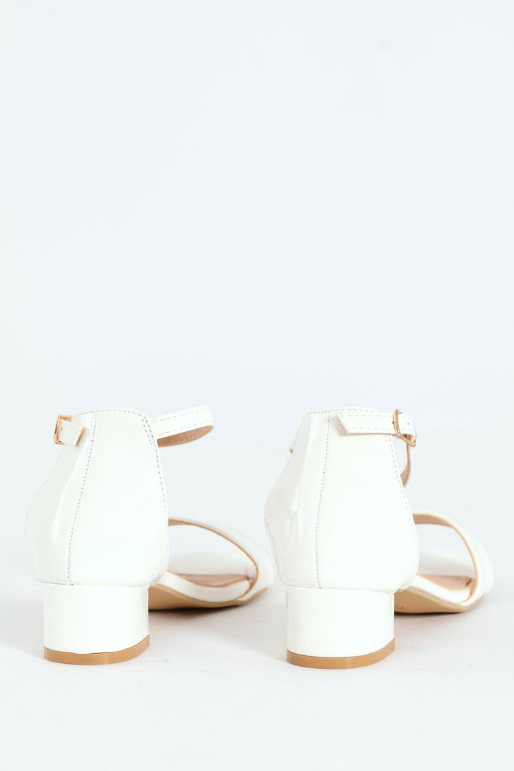 Girls Heeled Sandal - White