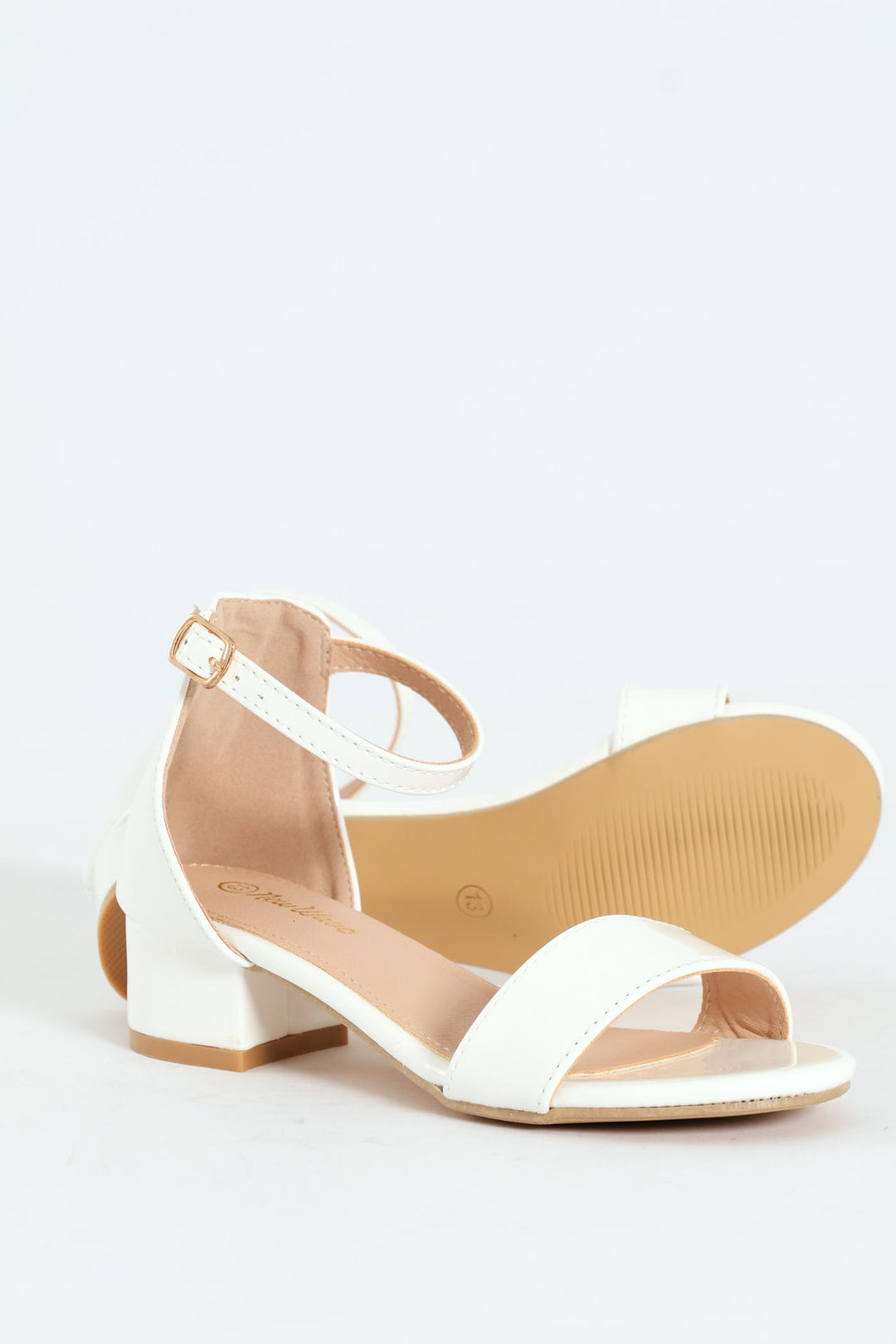Girls Heeled Sandal - White