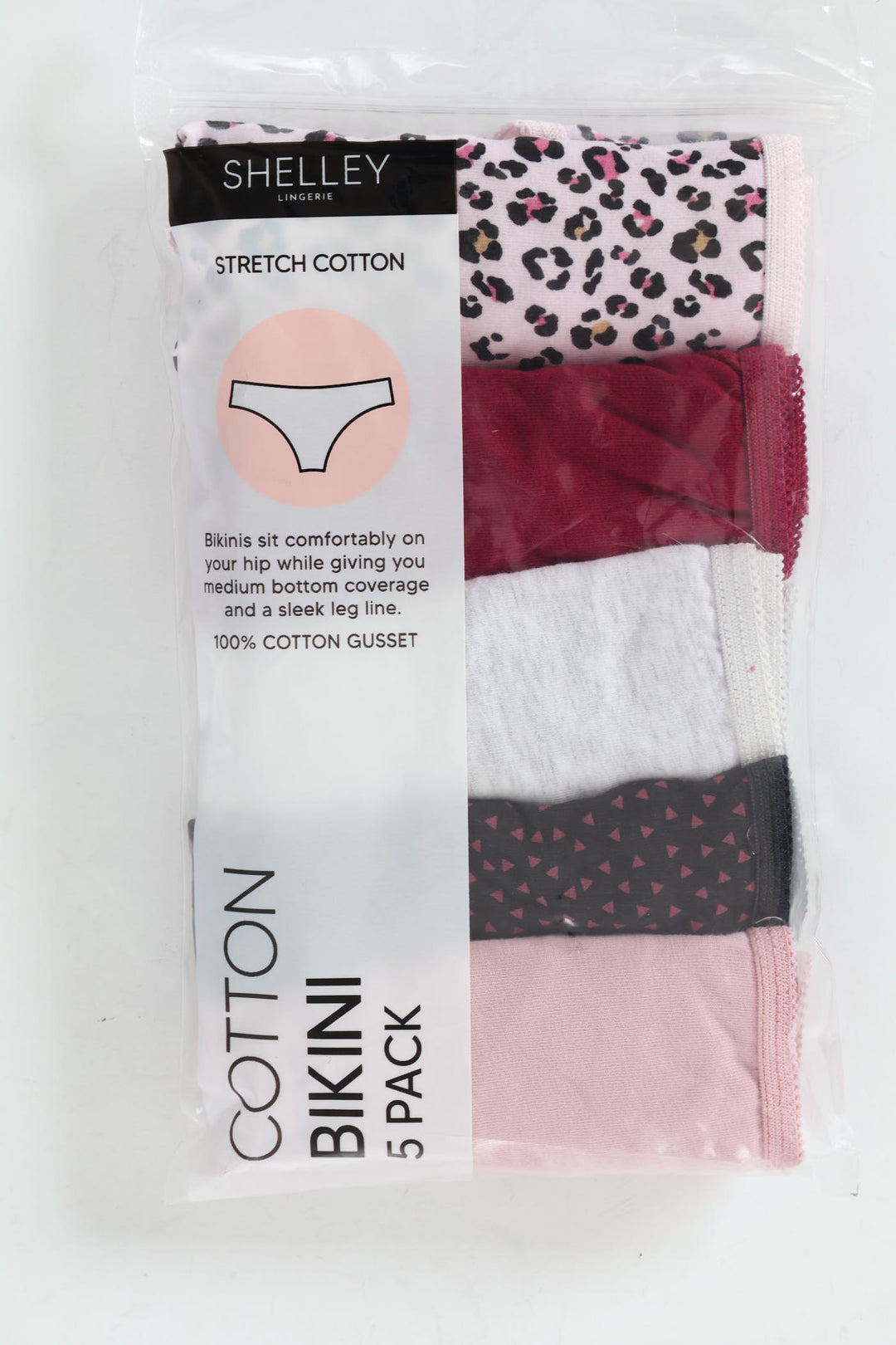 5 Pack Cotton Stretch Bikini Panties - Multi