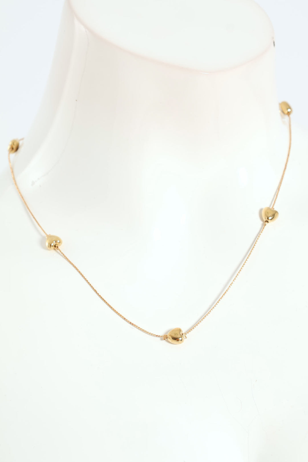 2 Pack Heart Necklace With Stud Earrings - Gold