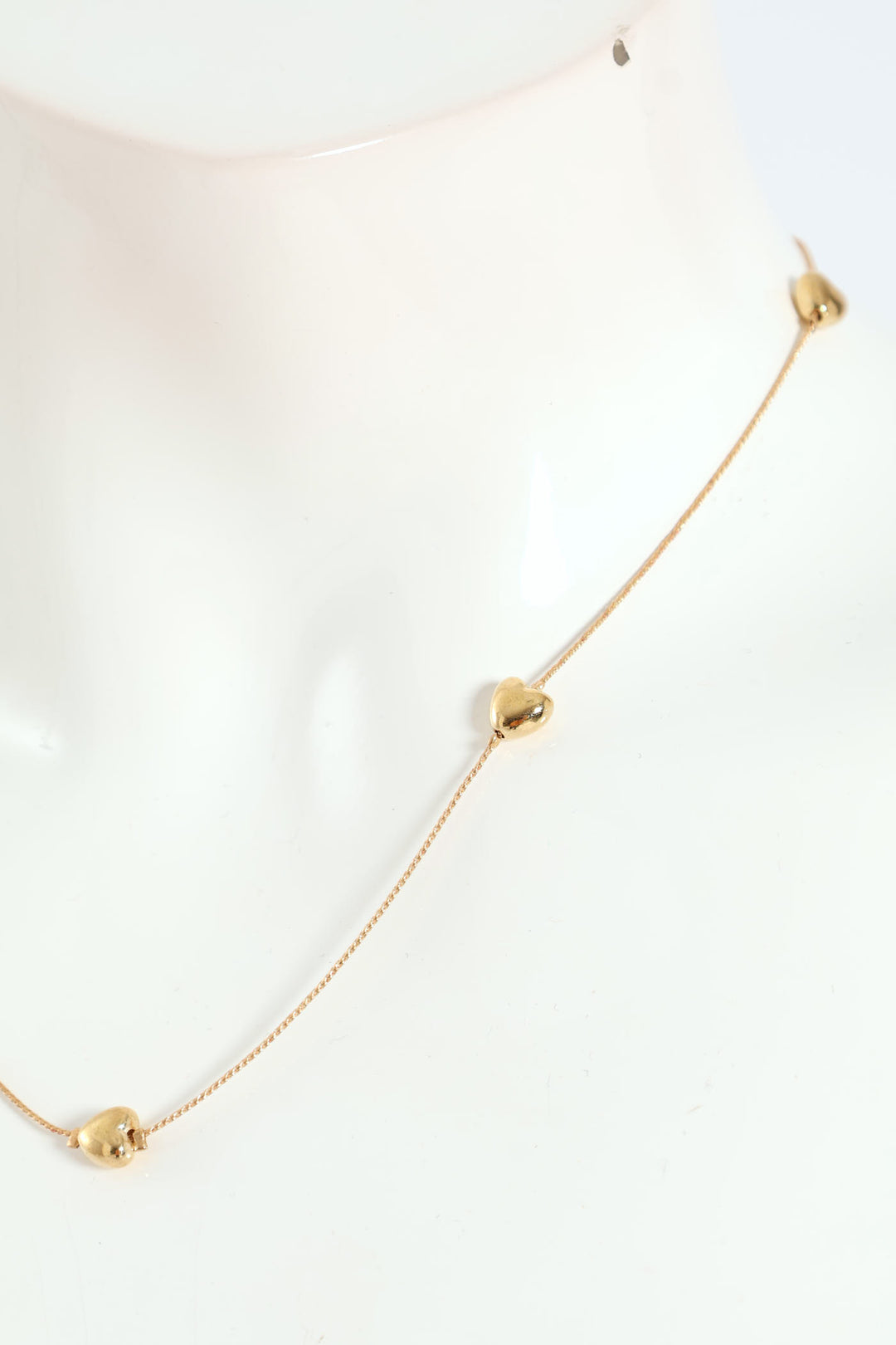 2 Pack Heart Necklace With Stud Earrings - Gold