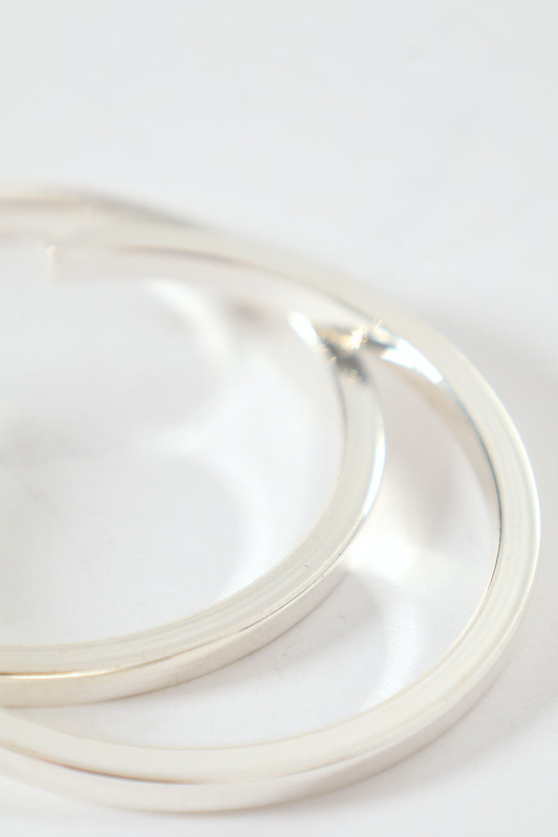 Solid Hoop Earrings - Silver