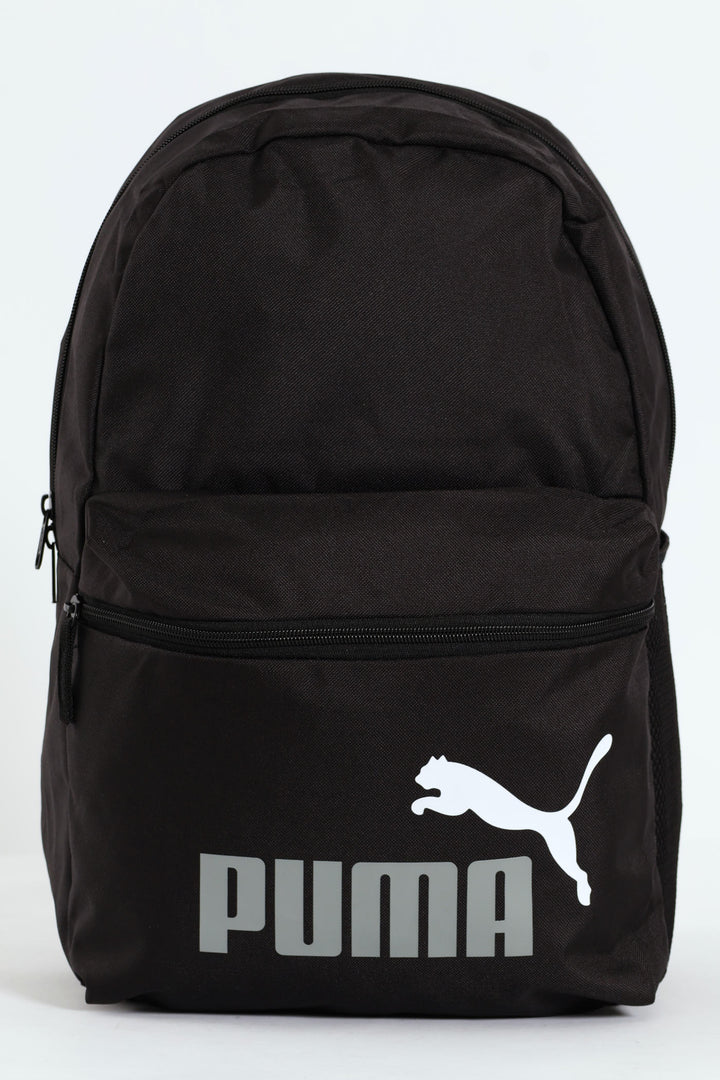 Grey Print Backpack - Black