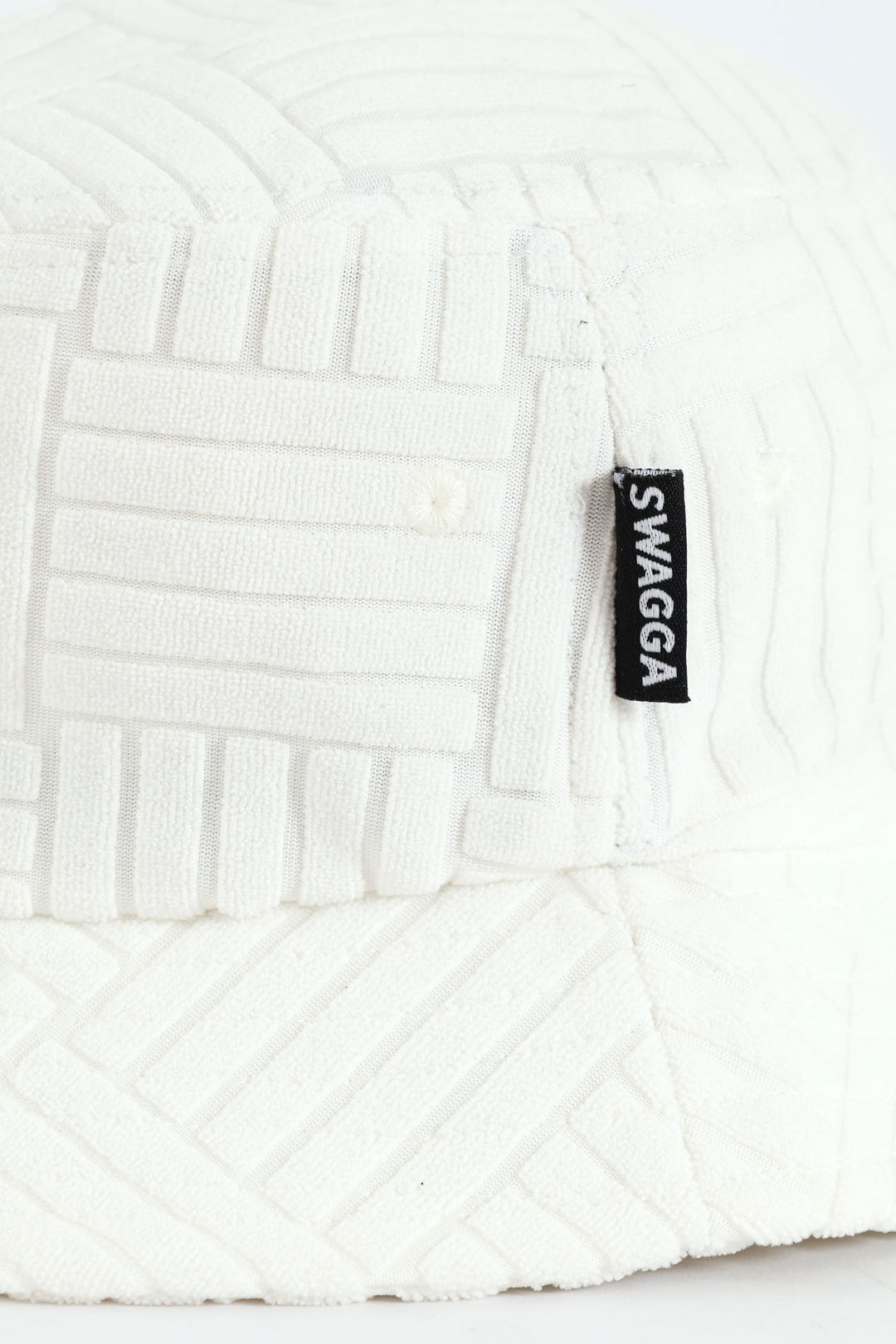 Square Design Bucket Hat - White