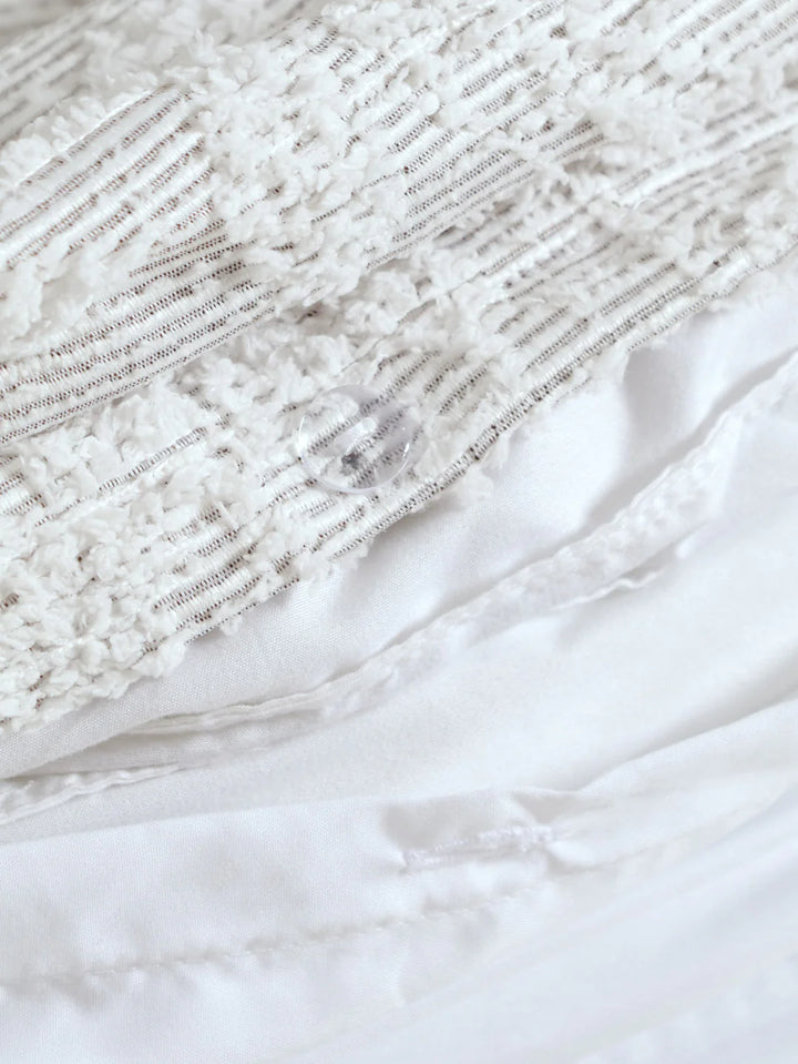 Clipped Botanical Tufted Duvet Cover - Grey