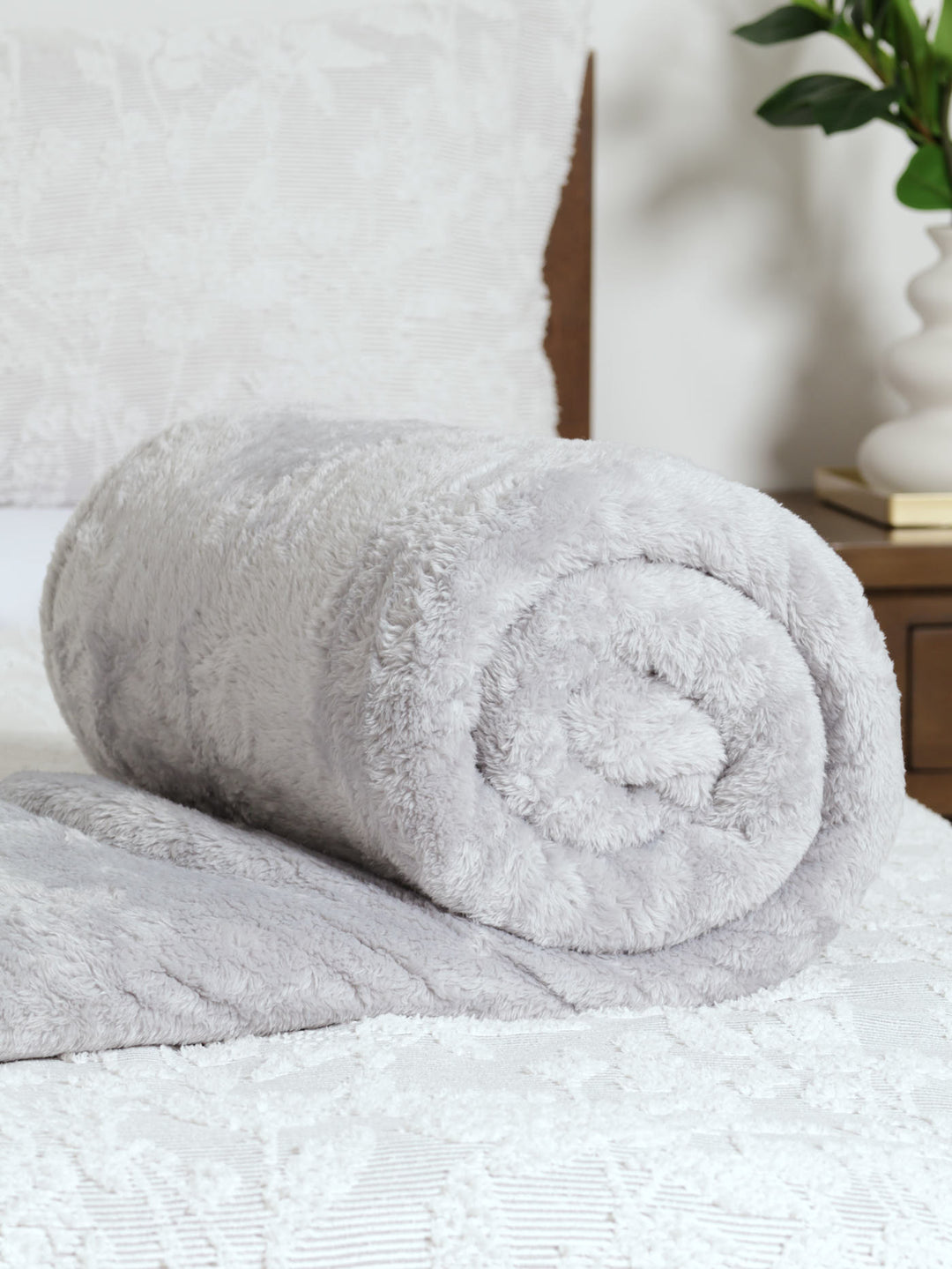 Faux Mink Blanket - Grey