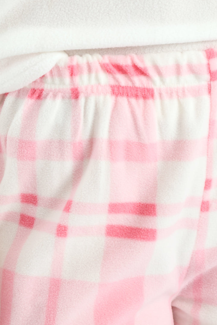 Polar Fleece Coffee Queen Sleep Set - White