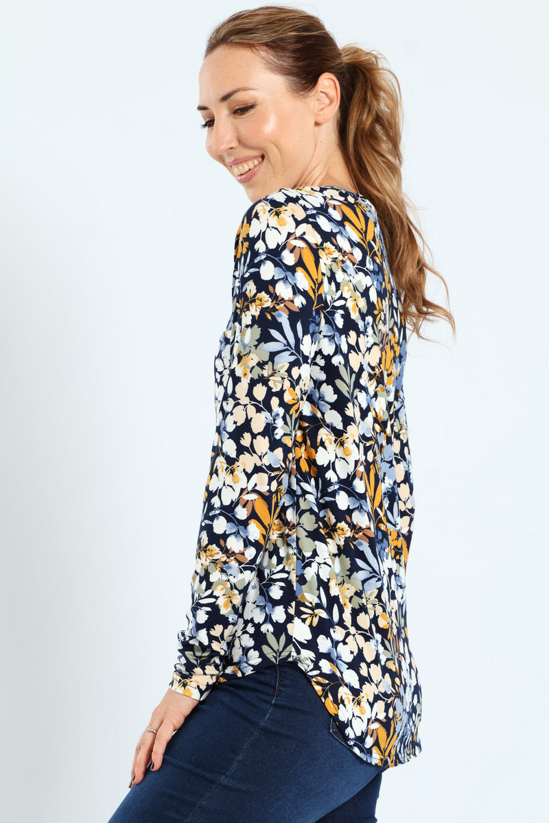 Print Pocket Crew Top