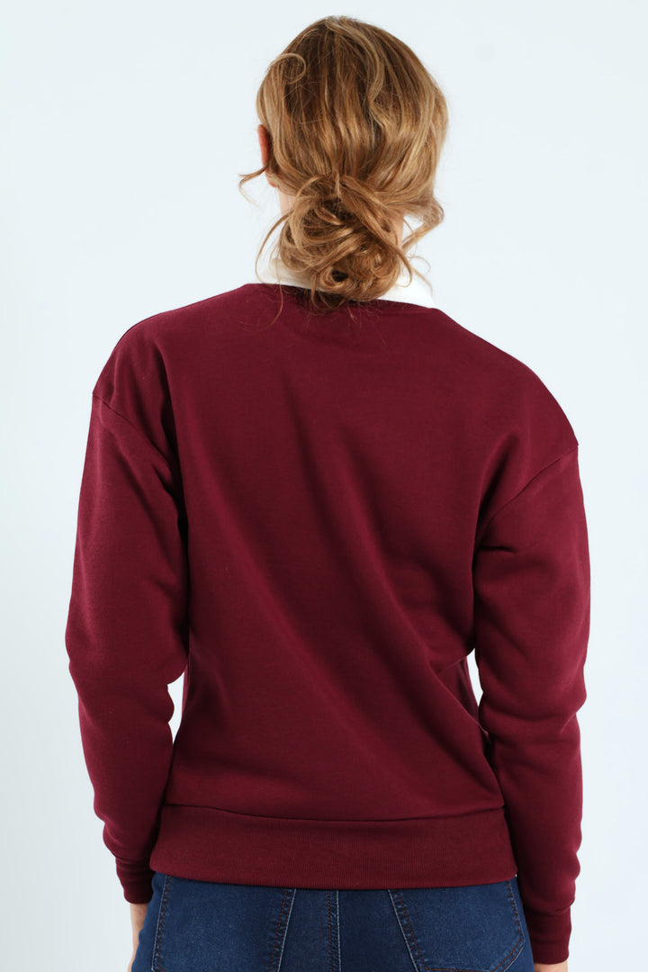 Twofer Active Top With Screen Print - Wine