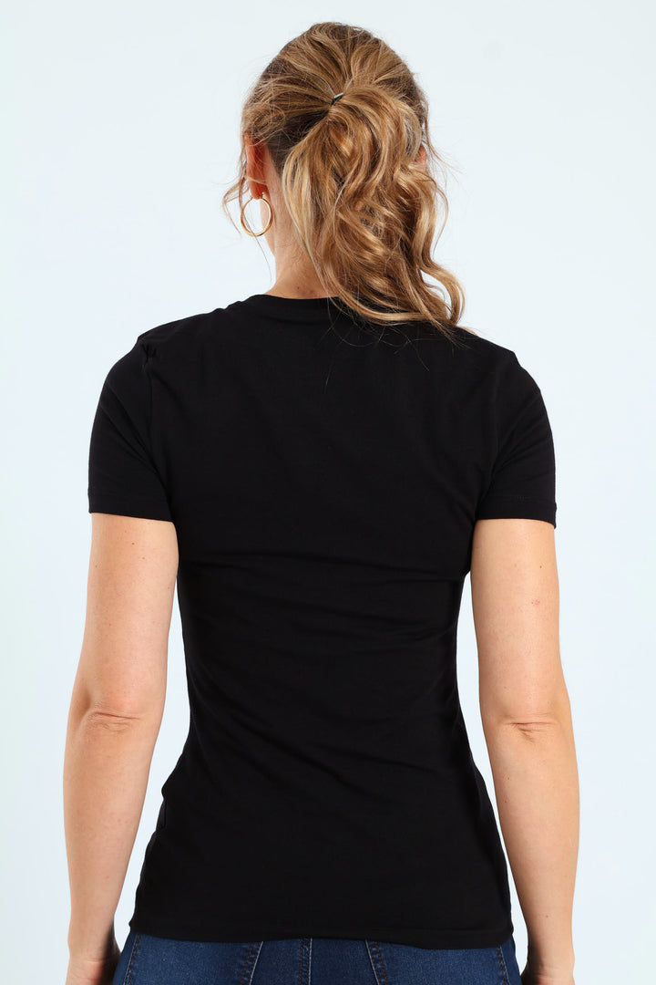 Lily Beaded Tee - Black