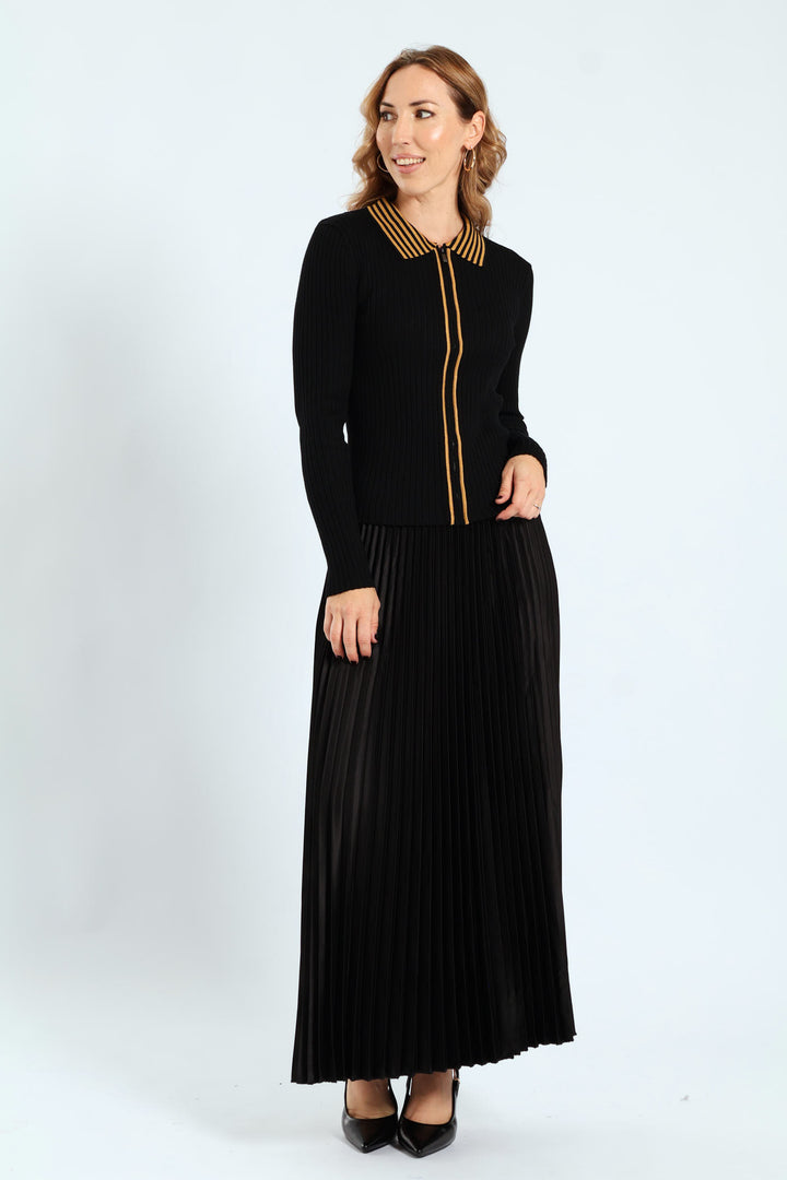 Zip Through Golfer - Black