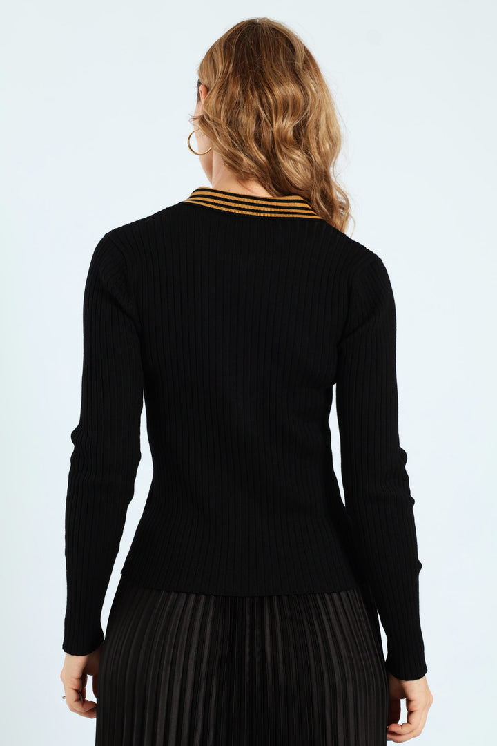 Zip Through Golfer - Black