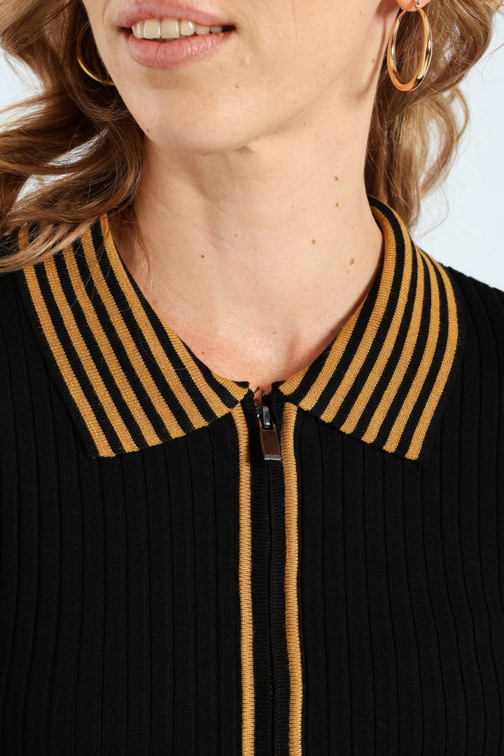 Zip Through Golfer - Black