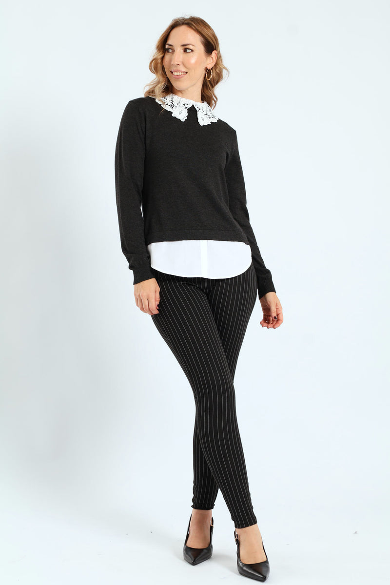 Preppy Pullover - Charcoal