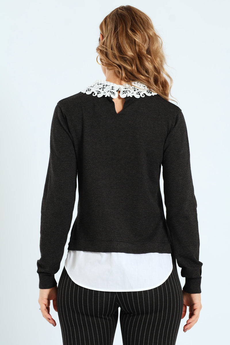 Preppy Pullover - Charcoal