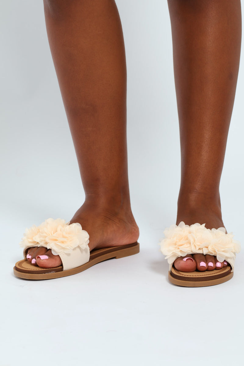 Floral Summer Sandal - Stone