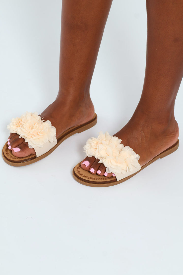 Floral Summer Sandal - Stone