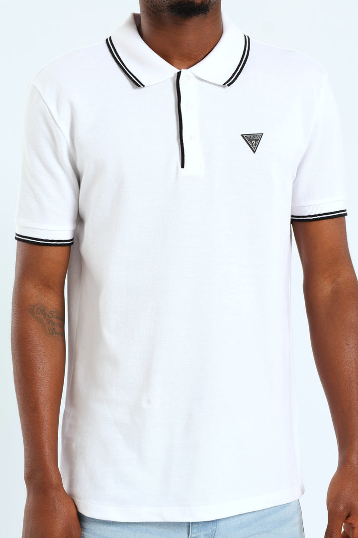 Tipped Core Polo Golfer - White