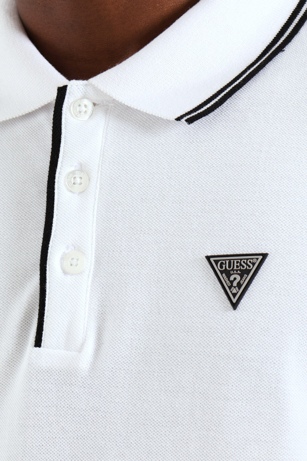 Tipped Core Polo Golfer - White