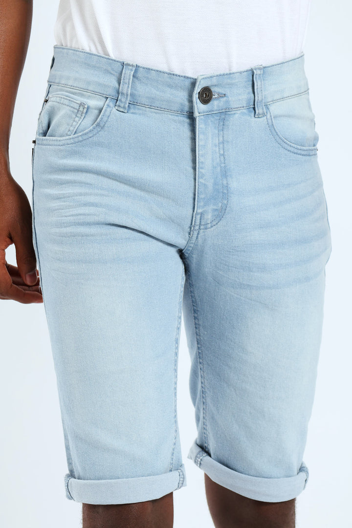 Denim Turnup Shorts - Light Blue