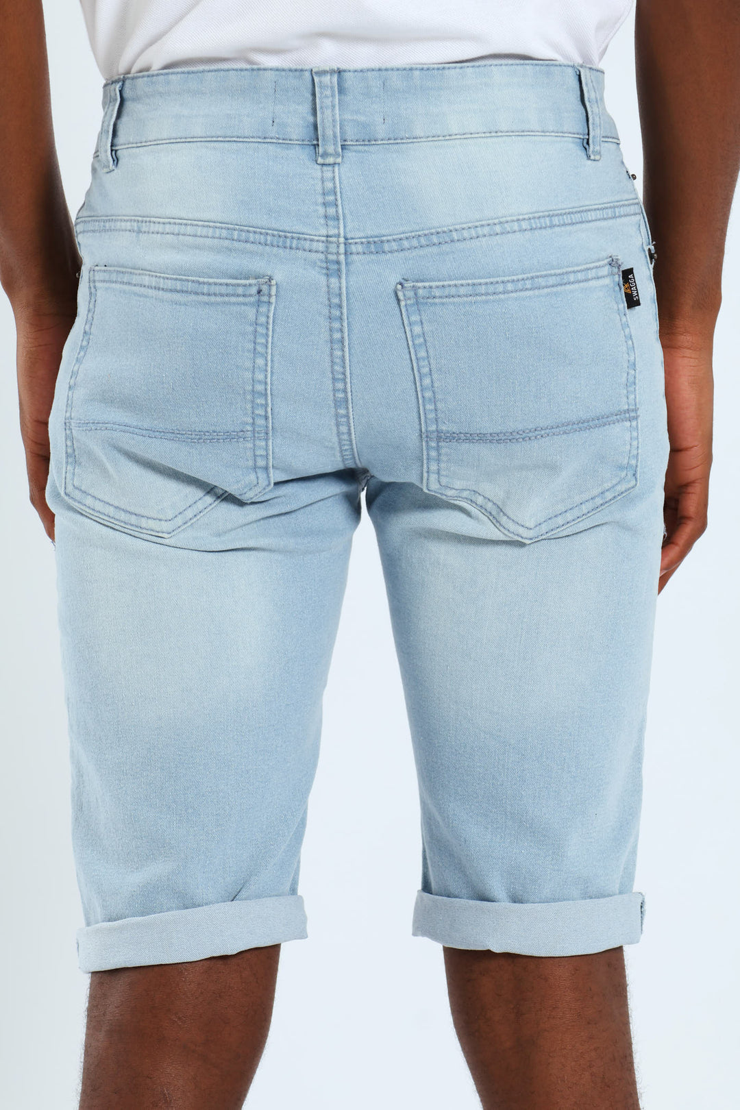 Denim Turnup Shorts - Light Blue