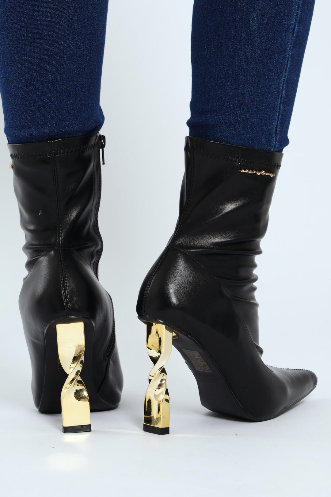 Sammy Pointed Toe Stiletto Sock Boot - Black