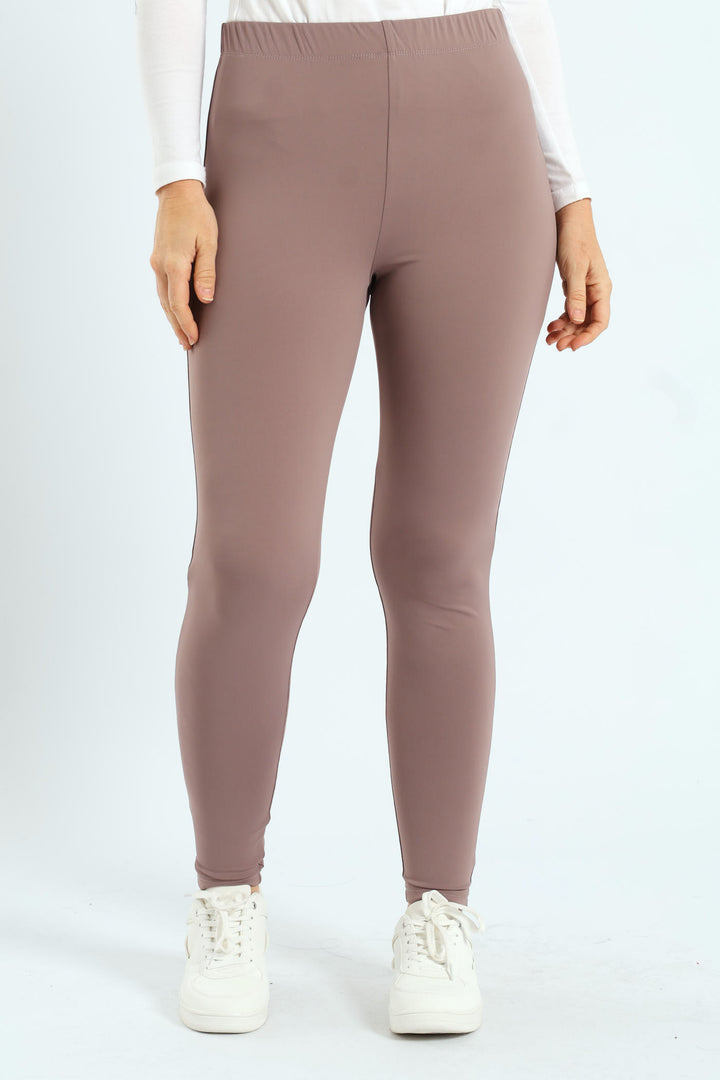 Legging With Wide Waistband - Mauve