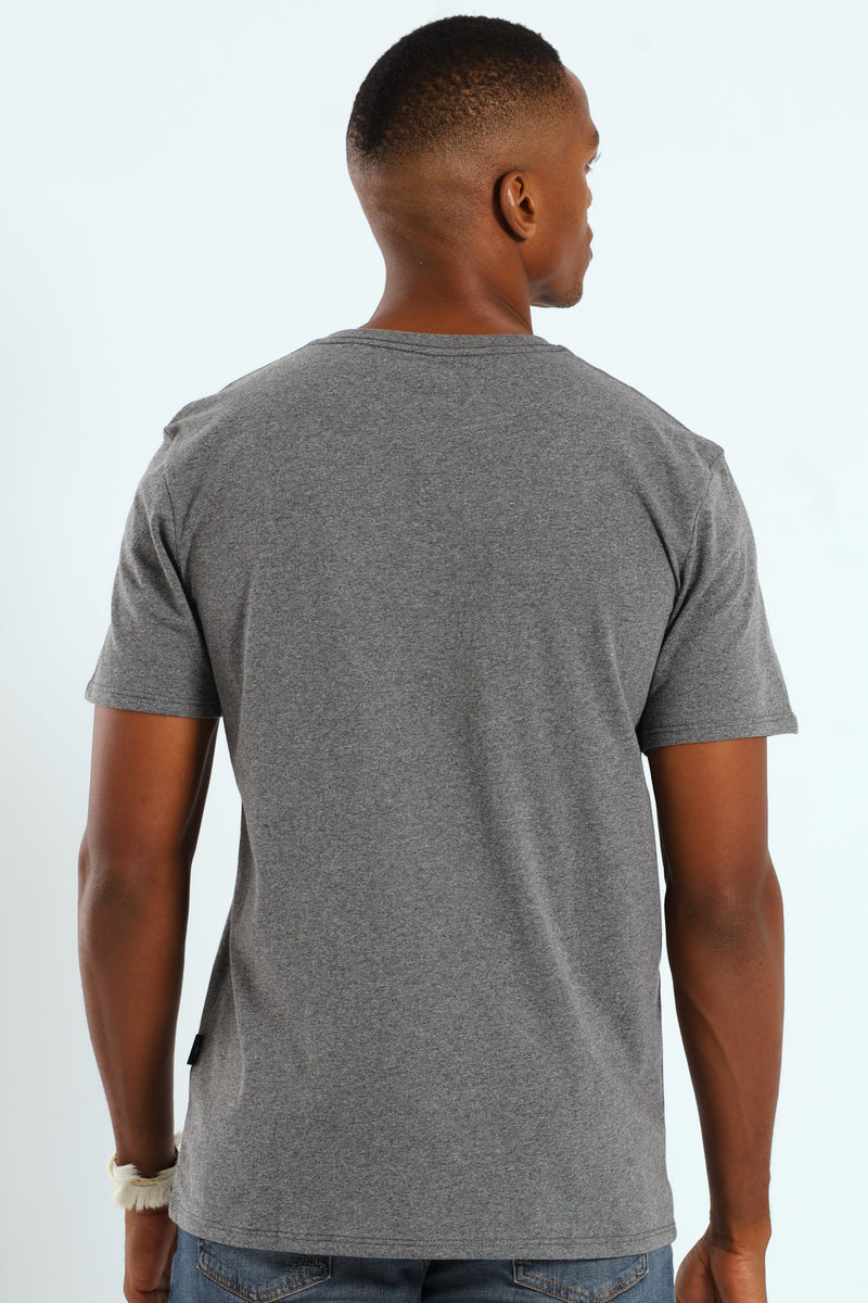 Stone Legend Geo Print Tee - Charcoal Melange