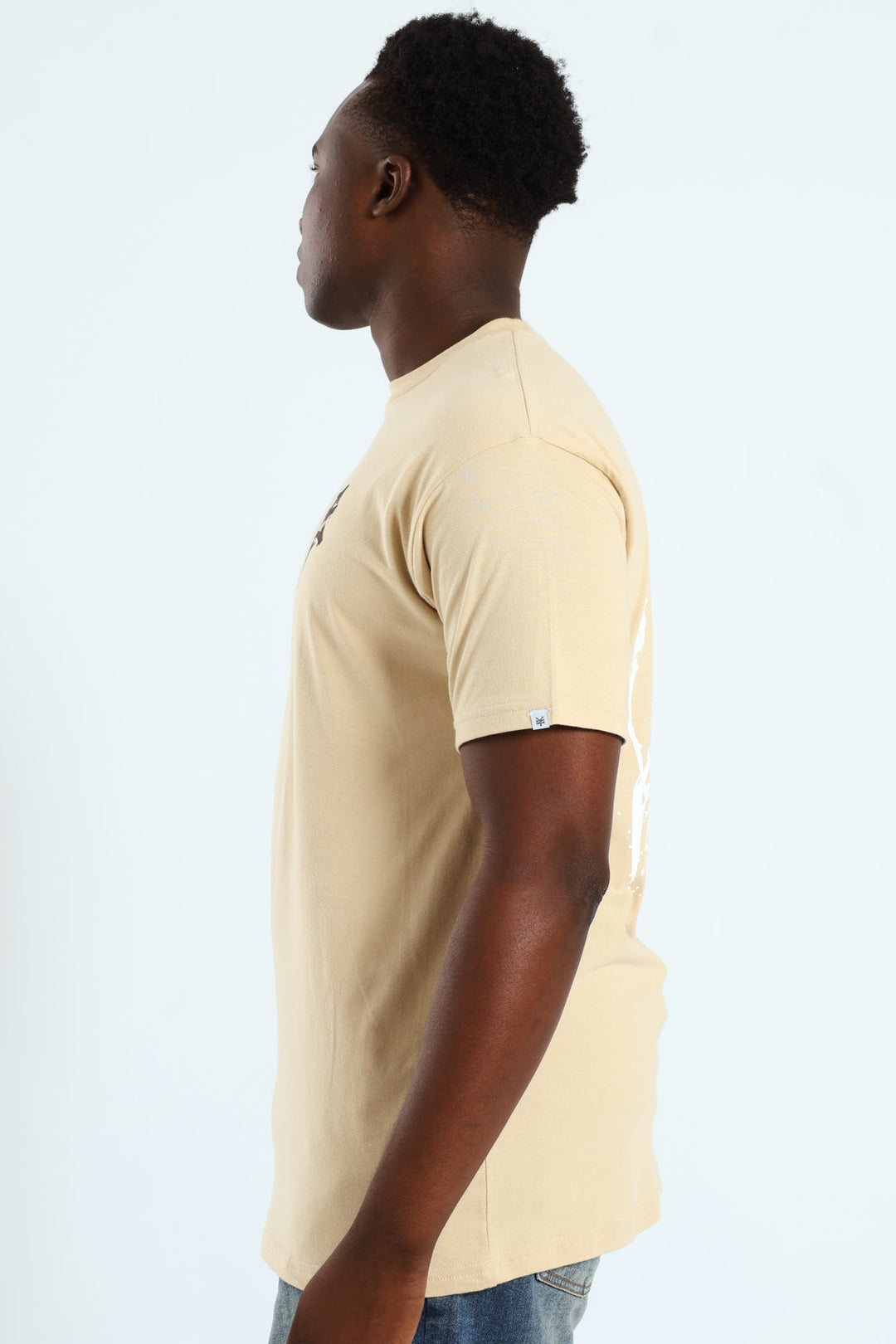 Script Back Print Tee - Stone