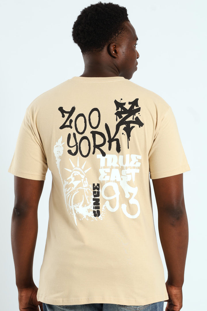 Script Back Print Tee - Stone