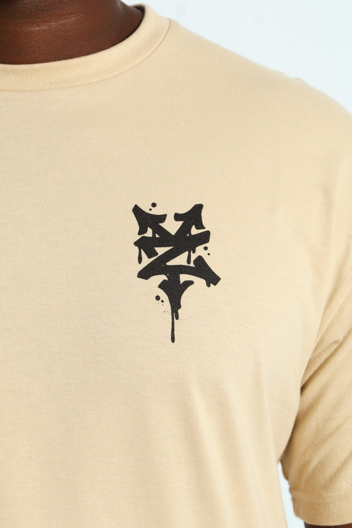 Script Back Print Tee - Stone