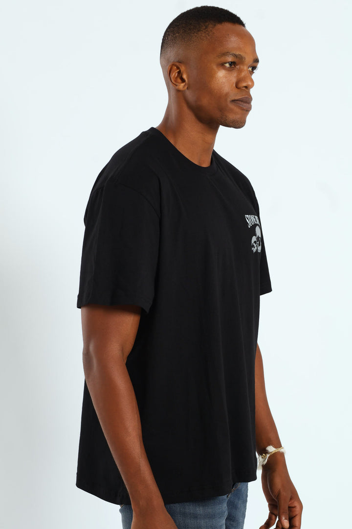 Skull Ace Trio Front & Back Tee - Black