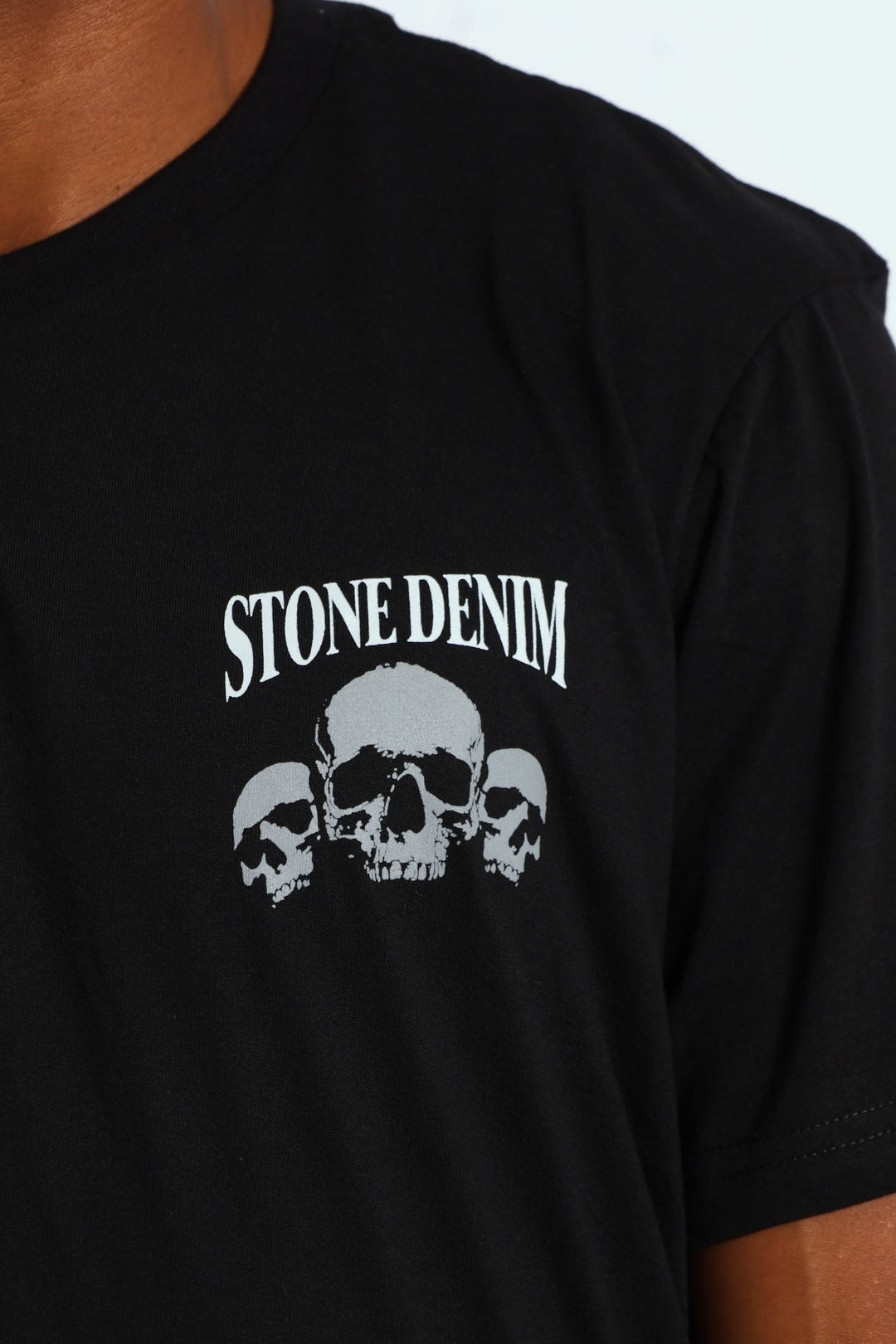 Skull Ace Trio Front & Back Tee - Black