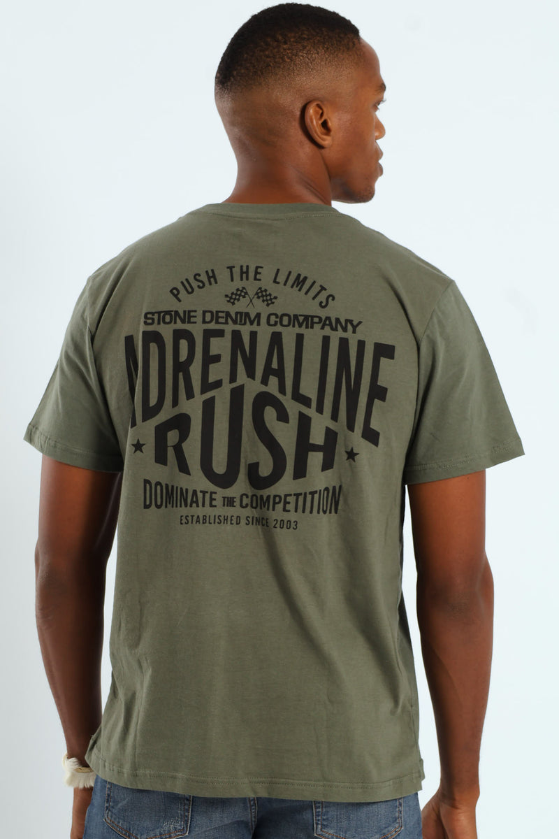 Adrenaline Rush Front & Back Tee - Fatigue