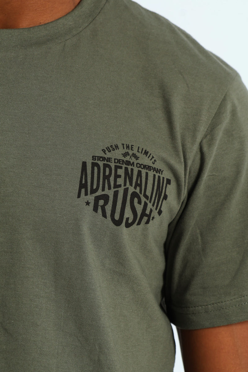 Adrenaline Rush Front & Back Tee - Fatigue