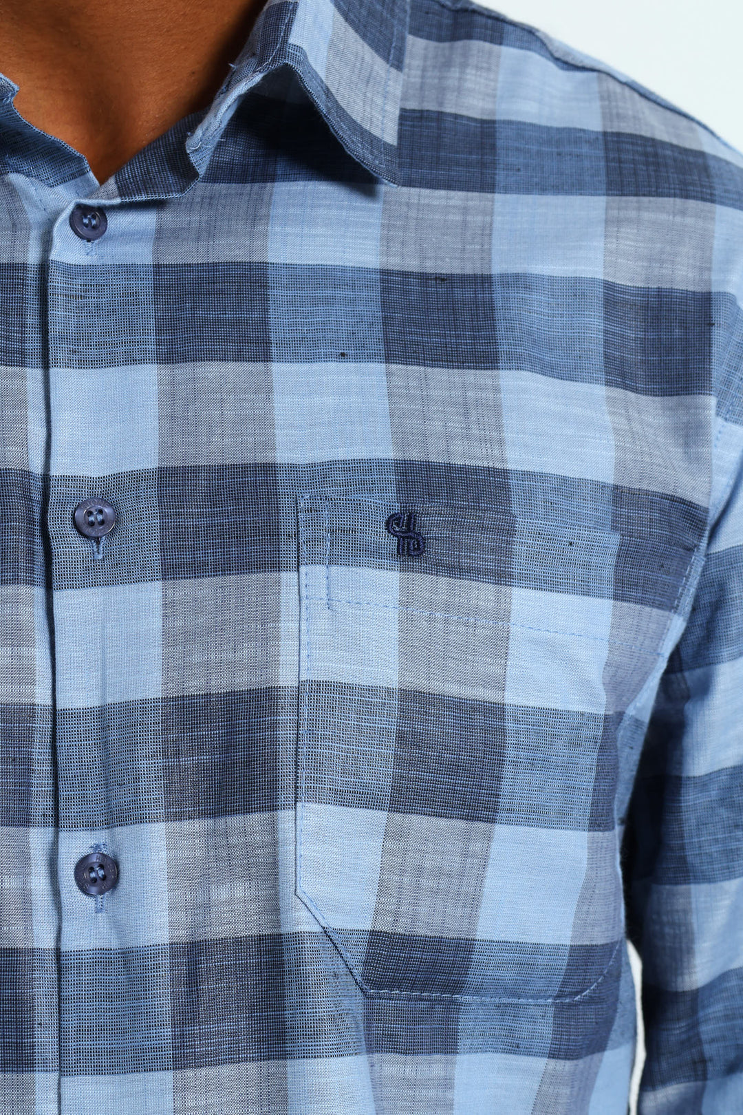Long Sleeve Check Shirt - Blue